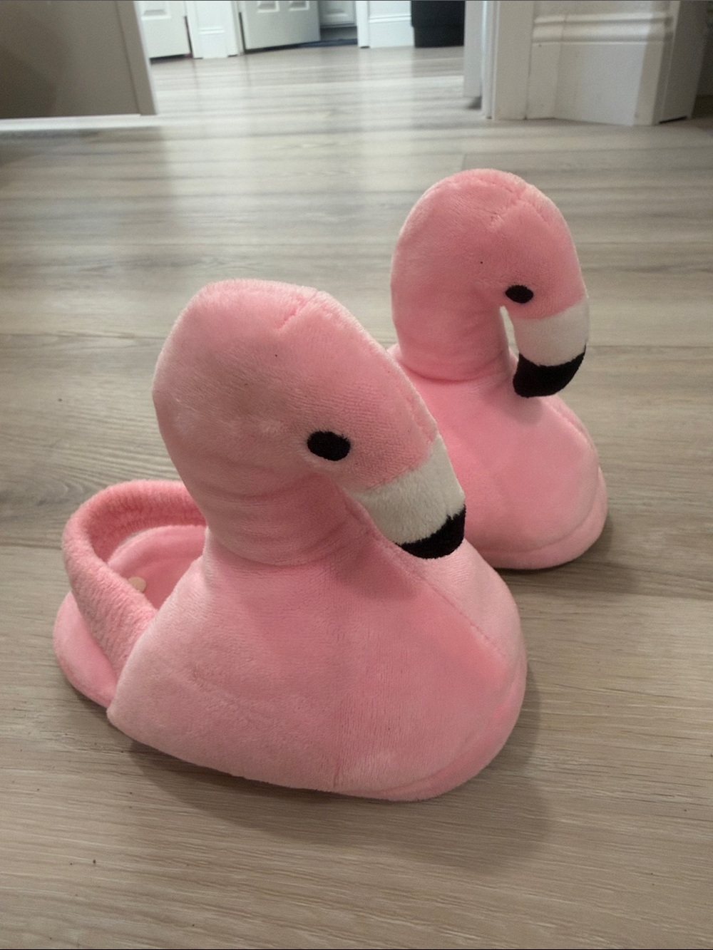 Plush Pink Flamingo Slipper Pair toddle 8/9